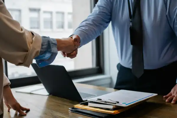 Handshake in the office